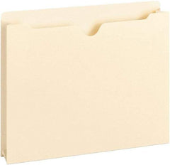 Samsill - 8-1/2 x 11", Letter Size, Manila, File Jacket/Sleeve/Wallet with Expanding Jacket - 11 Point Stock, Straight Tab Cut Location - Exact Tool & Supply