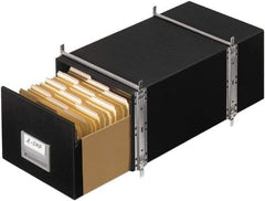 BANKERS BOX - 1 Compartment, 12 Inch Wide x 24 Inch Deep x 10 Inch High, File Storage Box - Steel Frame, Black - Exact Tool & Supply