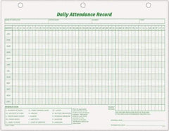 TOPS - 50 Sheet, 8-1/2 x 11", Attendance Card - White - Exact Tool & Supply