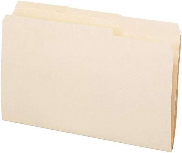 Pendaflex - 8-1/2 x 14", Legal, Manila, File Folders with Top Tab - 11 Point Stock, 1/3 Tab Cut Location - Exact Tool & Supply