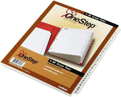Cardinal - 11 x 8 1/2" 1 to 31" Label, 3-Hole Punched, Preprinted Divider - White - Exact Tool & Supply