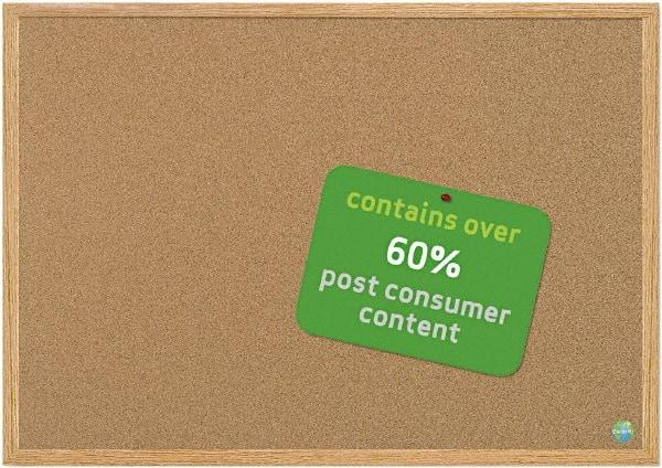 MasterVision - 72" Wide x 48" High Open Cork Bulletin Board - Natural (Color) - Exact Tool & Supply