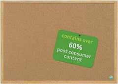 MasterVision - 72" Wide x 48" High Open Cork Bulletin Board - Natural (Color) - Exact Tool & Supply