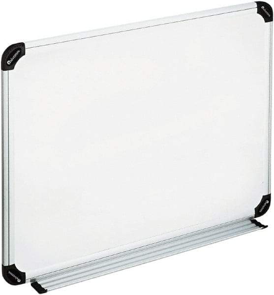 UNIVERSAL - 18" High x 24" Wide Erasable Melamine Marker Boards - Aluminum/Plastic Frame, 25.8" Deep, Includes Accessory Tray/Rail & Mounting Kit - Exact Tool & Supply
