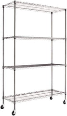 ALERA - 4 Shelf Wire Shelving Unit - 18" Deep x 72" High, - Exact Tool & Supply