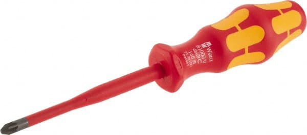 Wera - #2, 8-1/2" OAL, Insulated Phillips Screwdriver - Exact Tool & Supply