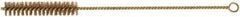 Ampco - 13/16" Diam Helical Phosphorus Bronze Alloy Tube Brush - Single Spiral, 0.008" Filament Diam, 4" Brush Length, 12-1/2" OAL - Exact Tool & Supply