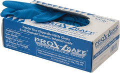 PRO-SAFE - 50 Piece Pack, Size L, 8 mil, Industrial Grade, Powder Free Nitrile Disposable Gloves - Exact Tool & Supply