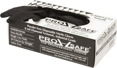 PRO-SAFE - 50 Piece Pack, Size S, 8 mil, Industrial Grade, Powder Free Nitrile Disposable Gloves - Exact Tool & Supply