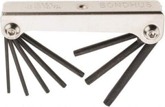 Bondhus - 8 Piece T9 to T40 Fold-Up Torx Key Set - T9, T10, T15, T20, T25, T27, T30, T40 Torx Size - Exact Tool & Supply