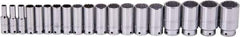 Proto - 19 Piece 1/2" Drive Deep Well Socket Set - 12 Points, 3/8" to 1-1/2" Range, Inch Measurement Standard - Exact Tool & Supply