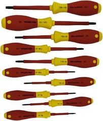Wiha - 10 Piece T6 to T30 Ergonomic Handle Torx Driver Set - T-6, T-7, T-8, T-9, T-10, T-15, T-20, T-25, T-27, T-30 - Exact Tool & Supply
