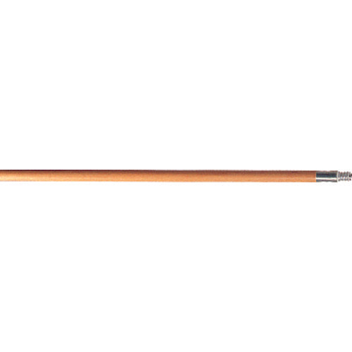 Wood Handle for Floor Sweeps with Threaded Metal Tip - Lacquered - Exact Tool & Supply