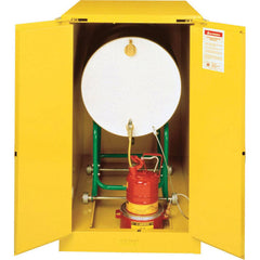 Justrite - Drum Cabinets; Number of Drums: 1 ; Storage Direction: Horizontal ; Door Type: Self-Closing ; Number of Shelves: 0 ; Height (Inch): 50 ; Width (Inch): 30 - Exact Tool & Supply