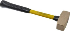 Ampco - 2-1/2 Lb Aluminum Bronze Nonsparking Double Face Engineer's Hammer - 14" OAL, Fiberglass Handle - Exact Tool & Supply