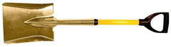 Ampco - 11" High x 9" Wide Square Aluminum Bronze Scoop - 37" Long Fiberglass D-Grip Handle - Exact Tool & Supply