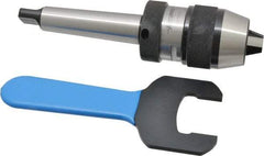 Accupro - 3MT, 1/32 to 1/2" Capacity, Integral Shank Drill Chuck - Keyless, Taper Shank, 1.89" Sleeve Diam, 3.15" Open Length - Exact Tool & Supply
