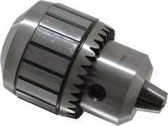Accupro - JT3, 1/32 to 1/2" Capacity, Tapered Mount Steel Drill Chuck - Keyed, 62mm Sleeve Diam, 75mm Open Length - Exact Tool & Supply