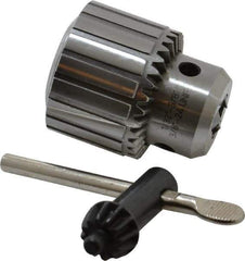 Accupro - 3/8-24, 1/32 to 3/8" Capacity, Threaded Mount Drill Chuck - Keyed, 43mm Sleeve Diam, 53mm Open Length - Exact Tool & Supply