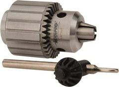 Accupro - JT3, 13/64 to 3/4" Capacity, Tapered Mount Drill Chuck - Keyed, 65mm Sleeve Diam, 89mm Open Length - Exact Tool & Supply