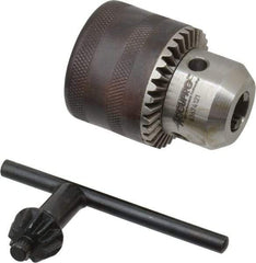Accupro - 3/8-24, 3/64 to 1/2" Capacity, Threaded Mount Steel Drill Chuck - Keyed, 43mm Sleeve Diam, 59mm Open Length - Exact Tool & Supply
