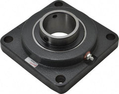 Browning - 2-3/16" ID, 6-3/8" OAL x 6-3/8" OAH 4-Bolt Flange - 6,601 Lb Static Cap, 9,752 Lb Dyn Cap, 5-1/8" Btw Mnt Hole Ctrs, Cast Iron - Exact Tool & Supply