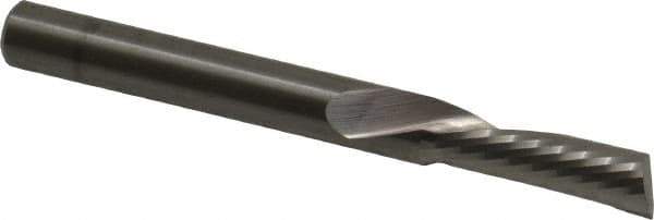 Onsrud - 1/4" Cutting Diam x 3/4" Length of Cut, 1 Flute, Downcut Spiral Router Bit - Uncoated, Right Hand Cut, Solid Carbide, 2-1/2" OAL x 1/4" Shank Diam, Single Edge, 22° Helix Angle - Exact Tool & Supply