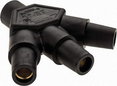Leviton - 3R NEMA Rated, 600 Volt, 400 Amp, Male-Female-Female-Female, Cam Type, 3-Fer Single Pole Plug and Connector - Black - Exact Tool & Supply