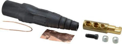 Leviton - 3R NEMA Rated, 600 Volt, 300 Amp, 2 to 2/0 AWG, Cam, Double Set Screw, Male Single Pole Plug and Connector - 7.01 Inch Long, Black - Exact Tool & Supply
