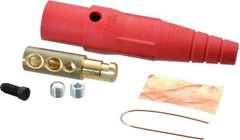 Leviton - 3R NEMA Rated, 600 Volt, 300 Amp, 2 to 2/0 AWG, Cam, Double Set Screw, Male Single Pole Plug and Connector - 7.01 Inch Long, Red - Exact Tool & Supply