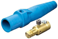 Leviton - 3R NEMA Rated, 600 Volt, 400 Amp, 1/0 to 4/0 AWG, Cam, Single Set Screw, Male Single Pole Plug and Connector - 7.01 Inch Long, Green - Exact Tool & Supply