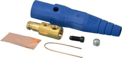 Leviton - 3R NEMA Rated, 600 Volt, 400 Amp, 1/0 to 4/0 AWG, Cam, Single Set Screw, Male Single Pole Plug and Connector - 7.01 Inch Long, Blue - Exact Tool & Supply