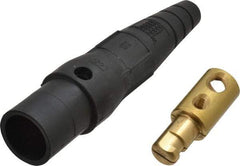 Leviton - 3R NEMA Rated, 600 Volt, 400 Amp, 1/0 to 4/0 AWG, Cam, Single Set Screw, Male Single Pole Plug and Connector - 7.01 Inch Long, Black - Exact Tool & Supply