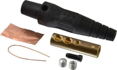 Leviton - 3R NEMA Rated, 600 Volt, 300 Amp, 2 to 2/0 AWG, Cam, Double Set Screw, Female Single Pole Plug and Connector - 6.85 Inch Long, Black - Exact Tool & Supply
