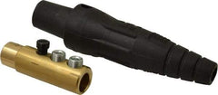 Leviton - 3R NEMA Rated, 600 Volt, 400 Amp, 1/0 to 4/0 AWG, Cam, Double Set Screw, Female Single Pole Plug and Connector - 6.85 Inch Long, Black - Exact Tool & Supply