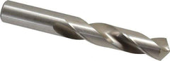 Cleveland - 35/64" 118° Spiral Flute High Speed Steel Screw Machine Drill Bit - Bright Finish, Right Hand Cut, 2-1/2" Flute Length, 4" OAL, Standard Point, Straight Shank - Exact Tool & Supply
