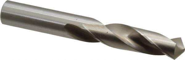 Cleveland - 5/8" 118° Spiral Flute High Speed Steel Screw Machine Drill Bit - Bright Finish, Right Hand Cut, 2-3/4" Flute Length, 4-1/4" OAL, Standard Point, Straight Shank - Exact Tool & Supply