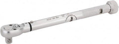 Value Collection - 3/8" Drive Micrometer Type Ratchet Head Torque Wrench - 4 Ft/Lb to 20 Ft/Lb Torque, 10" OAL, 0.2 Ft/Lb Graduation - Exact Tool & Supply
