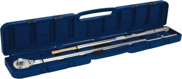 Value Collection - 1" Drive Micrometer Type Ratchet Head Torque Wrench - 300 Ft/Lb to 900 Ft/Lb Torque, 60" OAL, 6 Ft/Lb Graduation - Exact Tool & Supply