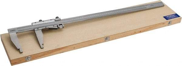 Fowler - 0 to 24" Stainless Steel Vernier Caliper - 0.02mm Graduation, 4" Jaw Depth, 0.003" Accuracy, Includes Inside Diameter, Outside Diameter - Exact Tool & Supply