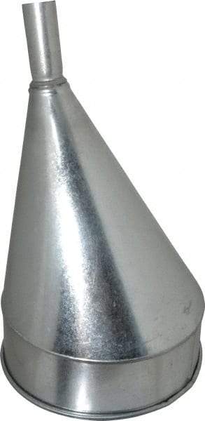 Plews - 8 Qt Capacity Steel Funnel - 10" Mouth OD, 1-1/4" Tip OD, Straight Spout - Exact Tool & Supply