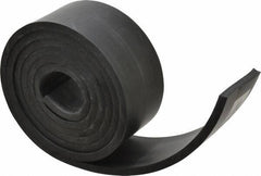 Made in USA - 1/4" Thick x 2" Wide x 60" Long, Plain Backed Buna-N Rubber Strip - Stock Length, 70 Shore A Durometer, 2,500 psi Tensile Strength, -20 to 170°F, Black - Exact Tool & Supply