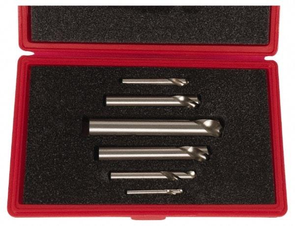 Cleveland - 1/4 to 1 Inch Body Diameter, 120° Point Angle, Spotting Drill Set - Bright Finish, High Speed Steel, Includes Six Spotting Drills - Exact Tool & Supply