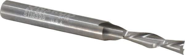 Onsrud - 3/16" Cutting Diam x 3/4" Length of Cut, 2 Flute, Downcut Spiral Router Bit - Uncoated, Right Hand Cut, Solid Carbide, 2-1/2" OAL x 1/4" Shank Diam, Double Edge, 30° Helix Angle - Exact Tool & Supply