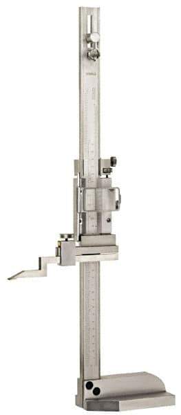 Fowler - 0 to 40 Inch Measurement, 0.001 Inch Graduation, Vernier Height Gage - Satin Chrome Finish, Stainless Steel - Exact Tool & Supply