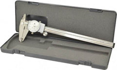 TESA Brown & Sharpe - 0" to 8" Range, 0.001" Graduation, 0.1" per Revolution, Dial Caliper - White Face, 1.9" Jaw Length - Exact Tool & Supply