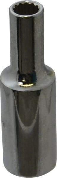 Proto - 1/4", 3/8" Drive, Deep Hand Socket - 12 Points, 2-1/8" OAL, Chrome Finish - Exact Tool & Supply