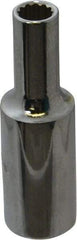 Proto - 1/4", 3/8" Drive, Deep Hand Socket - 12 Points, 2-1/8" OAL, Chrome Finish - Exact Tool & Supply