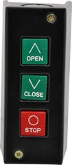 Value Collection - 3 Operator, Pushbutton Control Station - Open-Close-Stop (Legend), Momentary Switch, NO/NC Contact, NEMA 1 - Exact Tool & Supply
