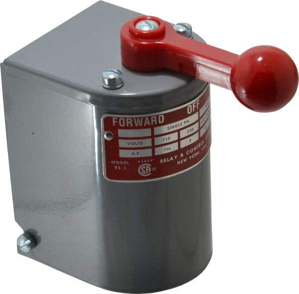 Made in USA - 230 VAC/VDC, 550 VAC Input Volt, Maintained (MA), Enclosed Drum Switch - 4 Inch Wide x 2-1/2 Inch Deep x 4-1/2 Inch High, CSA Certified, UL Listed - Exact Tool & Supply